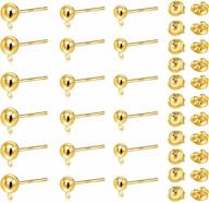 925 sterling silver ball post earring stud set gold 18 pcs ball(3/4/5mm) post earring stud with closed loop 22 pcs butterfly earring backs replacements for diy jewelry making findings logo