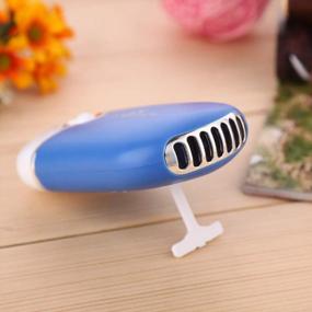 img 3 attached to ThreeH H-F015Blue Portable Bladeless Handheld USB Rechargeable Mini Fan With Mute Electric Cooling, Built-In Li-Ion Battery, And Desk Stand - Perfect Personal Air Conditioner