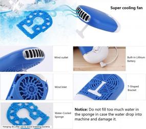img 2 attached to ThreeH H-F015Blue Portable Bladeless Handheld USB Rechargeable Mini Fan With Mute Electric Cooling, Built-In Li-Ion Battery, And Desk Stand - Perfect Personal Air Conditioner