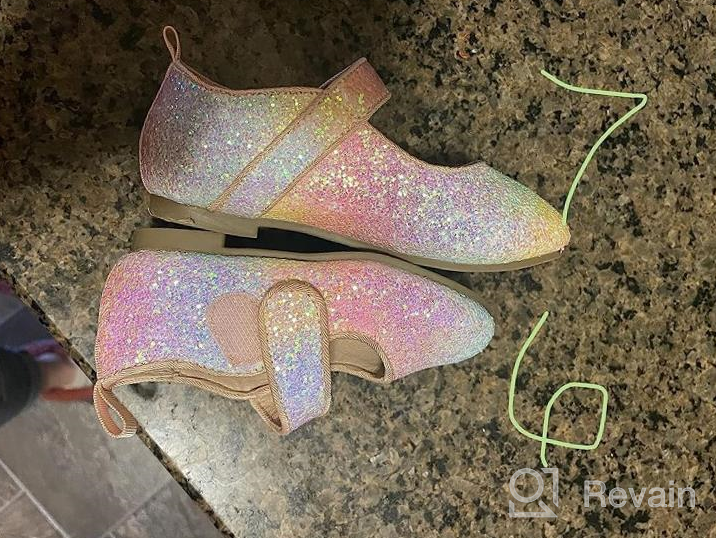 img 1 attached to 🌈 ADAMUMU Glitter Toddler Princess Colorful Flats for Girls' Shoes review by Jamal Webb