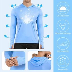 img 1 attached to Sportneer Men'S UPF 50+ Sun Protection Hoodie - Perfect For Swimming, Fishing, Hiking And More!