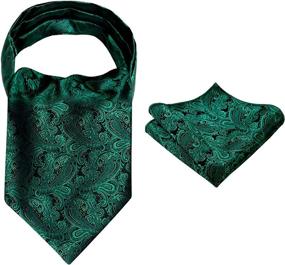 img 4 attached to 👔 Alizeal Paisley Cravat Handkerchief - Green Men's Accessories Set with Ties, Cummerbunds & Pocket Squares