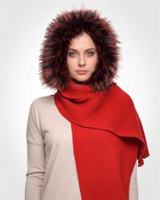 img 3 attached to Futrzane Women Hooded Scarf Knitted Women's Accessories via Scarves & Wraps