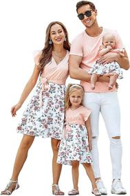 img 4 attached to 👗 Printed Dresses for Girls in Matching Family Outfits - Girls' Clothing Collection