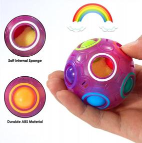 img 2 attached to 5 Pack Vdealen Rainbow Puzzle Ball Fidget Toy - Fun 3D Magic Stress Reliever For Kids, Teens & Adults!