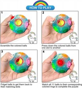 img 1 attached to 5 Pack Vdealen Rainbow Puzzle Ball Fidget Toy - веселое 3D волшебное средство для снятия стресса для детей, подростков и взрослых!
