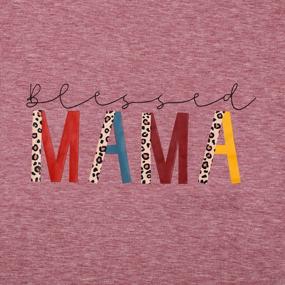 img 2 attached to UNIQUEONE Mom Mode Bleached Shirts For Women Vintage Leopard Letter Print Tee Funny Mama Graphic Blouse Tops