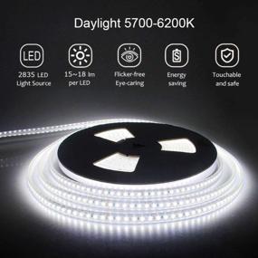 img 2 attached to 24V DC 32.8Ft ALITOVE LED Strip Lights Waterproof 6000K Cool White - Perfect For Kitchen Garden Under-Cabinet Backyard Hallways Stairs Decoration Lighting