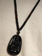 img 1 attached to Authentic 100% Pure Obsidian Zodiac Bodhisattva Pendant Necklace - Natural Amulet Talisman review by Philip Breeze