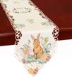 decorative easter bunny table runner with embroidery, perfect for holiday season decorations and dresser scarves - size 14 x 87 inches by simhomsen logo