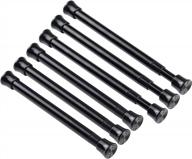 kxlife small spring tension curtain rod for narrow window, cupboard dividers(black-6 pcs, 7 to 12 inch) logo
