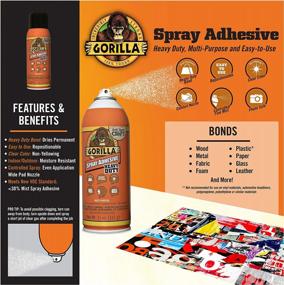 img 2 attached to Clear Gorilla Heavy Duty Spray Adhesive - 11Oz - Multipurpose, Repositionable Spray - Single Pack