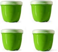 🍏 preserve food storage container kitchen supplies: set of 4 in vibrant apple green логотип