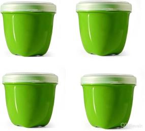 img 4 attached to 🍏 Preserve Food Storage Container Kitchen Supplies: Set of 4 in Vibrant Apple Green