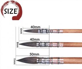 img 1 attached to 3-Piece Professional Watercolor Paint Brush Set With Squirrel Hair - Mop, Round & Fine Tip Brushes For Art Painting, Gouache & Detailing