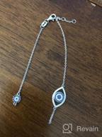 img 1 attached to Kaletine Blue Evil Eyes Link Bracelet - Hypnotic Sterling Silver 925 CZ Chain - Adjustable Length Range: 6.7", 7", 7.5 review by Richard Koh