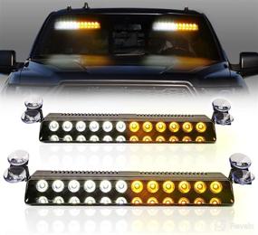 img 4 attached to 🚦 BooYu LED Traffic Advisor Dash Strobe Light Bar - Blinking Amber/White Emergency Hazard Lights for Law Enforcement & Firefighter Trucks (2×13.5in, Interior Windshield, Suction Cup)