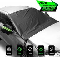eluto car windshield snow cover: frost guard, mirror covers & non-scratch magnetic protection for winter ice & snow! logo