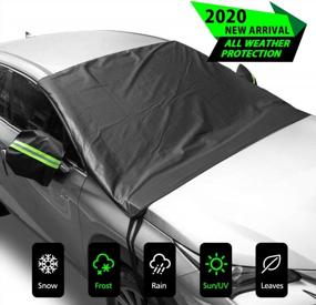 img 4 attached to ELUTO Car Windshield Snow Cover: Frost Guard, Mirror Covers & Non-Scratch Magnetic Protection For Winter Ice & Snow!