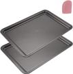 2-piece mokpi non-stick baking pans set with dough scraper - premium cookie sheets for oven, 14.5 x 10 x 1 inch logo