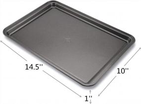 img 3 attached to 2-Piece Mokpi Non-Stick Baking Pans Set With Dough Scraper - Premium Cookie Sheets For Oven, 14.5 X 10 X 1 Inch
