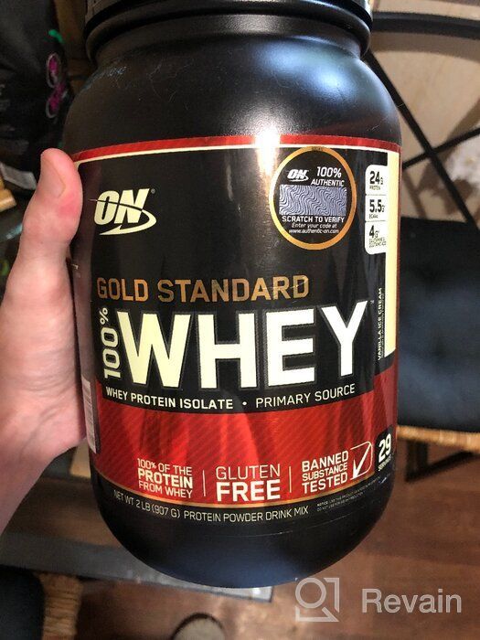 img 1 attached to Optimum Nutrition's Vanilla Ice Cream Gold Standard Whey Protein Powder, 2lb - May Vary in Packaging review by Hideo ᠌