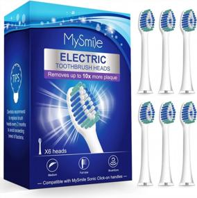 img 4 attached to 6 Pack MySmile Electric Toothbrush Replacement Heads - White