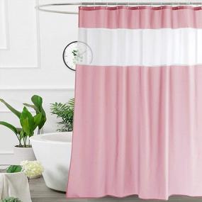 img 4 attached to UFRIDAY Pink Polyester Shower Curtain With Sheer Window - 72 X 72 Inches, Decorative And Feminine For Women And Girls