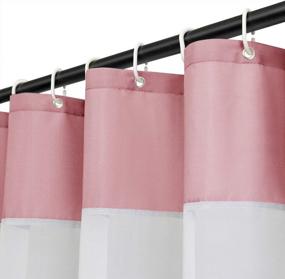 img 2 attached to UFRIDAY Pink Polyester Shower Curtain With Sheer Window - 72 X 72 Inches, Decorative And Feminine For Women And Girls