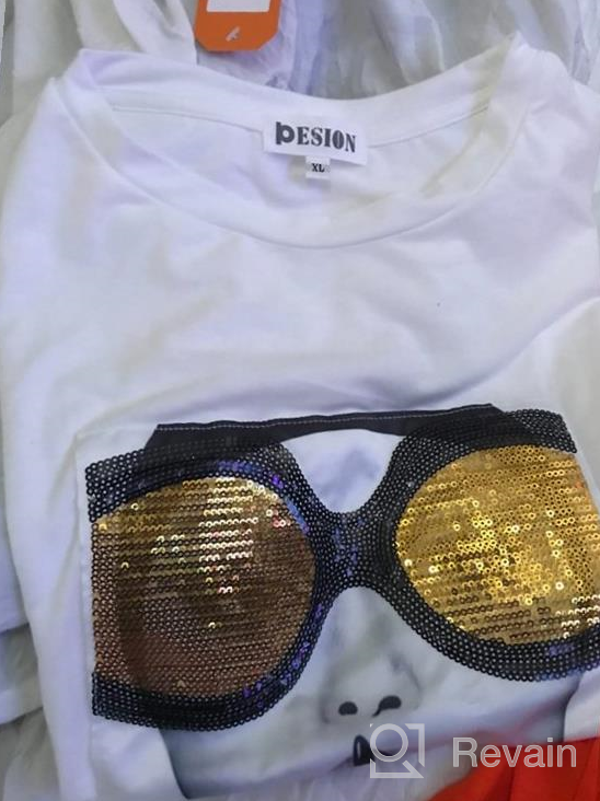 img 1 attached to Sparkling Sequin Short Sleeve T-Shirt For Women With Funny Graphics And O-Neckline - Trendy Tees Blouse review by Bobby Washburn