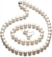 шикарный комплект украшений с жемчугом: эластичное ожерелье, браслет и серьги lureme® (09000649) логотип