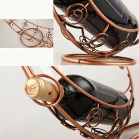 img 1 attached to Держатель для винных бутылок из кованого железа в европейском стиле, подвесная стойка для бокалов (бронза)