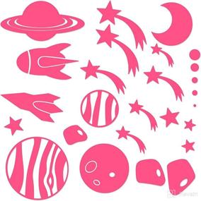 img 2 attached to Glow in The Dark Wall Stickers: Luminous 🌔 Moon Planet Spaceship Decals for Home Decor - 756 Pieces