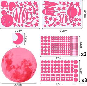 img 3 attached to Glow in The Dark Wall Stickers: Luminous 🌔 Moon Planet Spaceship Decals for Home Decor - 756 Pieces