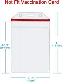 img 2 attached to 10 Pack Vertical Clear PVC ID Badge Holders With Reusable Zip For Multiple Cards By Wisdompro - Inner Size 4-1/8"*2-7/8" (Red Zip)