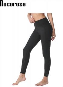 img 3 attached to Rocorose Women'S Yoga Pants High Waisted Butt Lifting Tummy Control Exercise Running Workout Leggings With Pockets