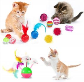 img 2 attached to 31-Piece Variety Catnip Toy Set By AILUKI, Featuring 2-Way Tunnel, Feather Teaser, Fish, Mice, Colorful Balls, And Bells For Cats, Kittens, And Puppies