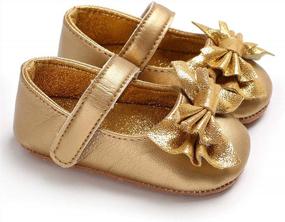 img 1 attached to Adorable Baby Girl Mary Janes With Bowknot - Non-Slip PU Leather First Walkers For Princesses (0-18 Months)