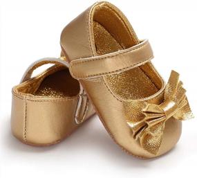 img 2 attached to Adorable Baby Girl Mary Janes With Bowknot - Non-Slip PU Leather First Walkers For Princesses (0-18 Months)