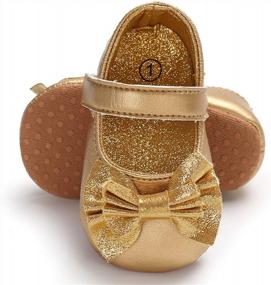 img 4 attached to Adorable Baby Girl Mary Janes With Bowknot - Non-Slip PU Leather First Walkers For Princesses (0-18 Months)
