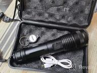 img 1 attached to Super Bright KEPEAK Rechargeable LED Flashlight - 10000 Lumens Tactical Handheld Flashlight With 5 Light Modes For Camping And Emergencies review by Jon Robertson