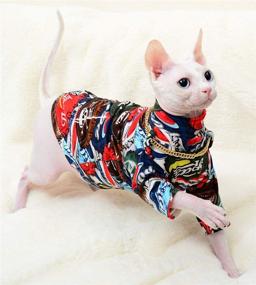 img 1 attached to 🐱 Sphynx Hairless Cat Summer Cotton Shirts with Gold Necklace Collar, Breathable Yellow Kitten T-Shirts with Sleeves, Pet Clothes for Cats & Small Dogs (Bottle Cap, Medium Size - Pack of 1)