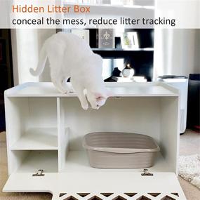 img 2 attached to 🐱 Transform Your Space with the Mallify Wooden Cat Litter Box Enclosure, Diamond Gate