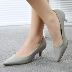 img 1 attached to Stylish Low Kitten Heel Pointed Toe Court Shoes For Women - Ideal For Dress, Work, Wedding, And Bridal Wear - Available In Lovely Colors - WUIWUIYU