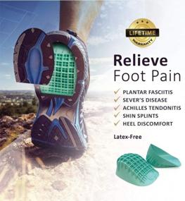 img 3 attached to Heel Pain Relief With Tuli'S Heavy Duty Heel Cups: Cushioned Inserts For Shock Absorption, Plantar Fasciitis, And Sever'S Disease In Green (Small), Made In The USA - 1 Pair