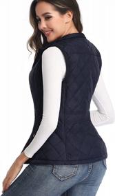 img 2 attached to Women'S Lightweight Quilted Zip Vest With Stand Collar - Perfect For Outwear!