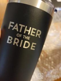 img 6 attached to Father Of The Groom Tumbler 20Oz Engraved Black Stainless Steel Insulated Travel Mug Wedding Rehearsal Party Thank You Gift Dad Birthday Cup SassyCups
