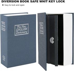 img 2 attached to KYODOLED Book Safe With Key Lock, Portable Metal Safe Box, Dictionary Diversion Book Safe,Secret Book Hidden Safe,9.5" X 6.1" X 2 .2" Navy Large
