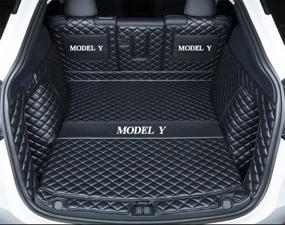 img 4 attached to ZYCHUANGYING Tesla Model Y Trunk Mat Cargo Mat Dog Cover Mat - Fits 2020 2021 2022 Tesla Model Y 5 Seater Car Trunk Liner