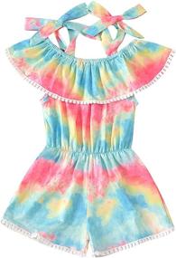 img 4 attached to Toddler Clothes Gradient Multicolor One Piece Girls' Clothing ~ Jumpsuits & Rompers